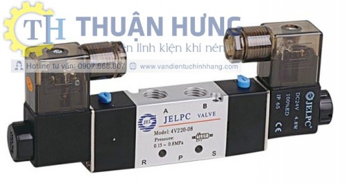Van Điện Từ Khí Nén JELPC 4V220-08 (Van Hơi 5/2, Ren 1/4, 13mm)