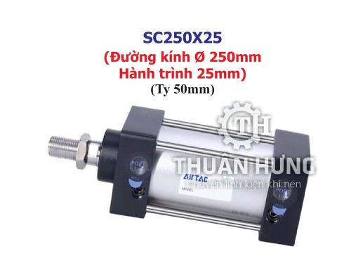 Xi lanh khí nén AIRTAC SC250x25 | Đường kính phi 250mm x hành trình 25mm