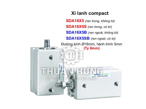 Xi lanh Compact Airtac SDA16X5 (Đường kính phi 16mm x hành trình 5mm)