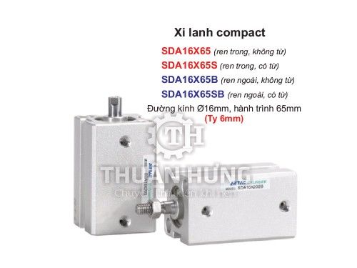 Xi lanh Compact Airtac SDA16X65 (Đường kính phi 16mm x hành trình 65mm)